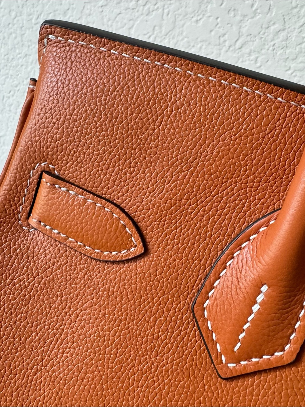 LEATHER INSIDE & OUT Gold Brown 30 BK Satchel Structured Belted w/ Gold HW - Picture 11 of 11
